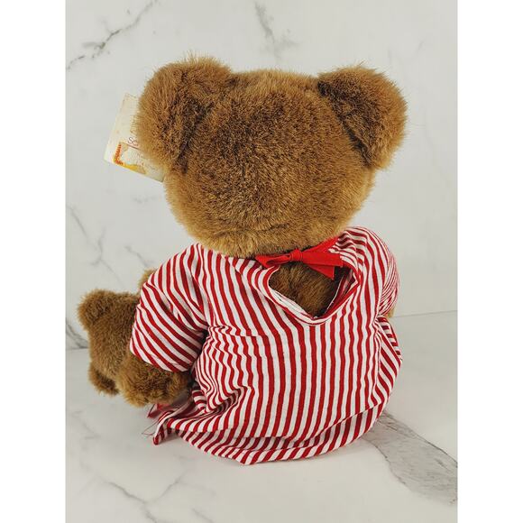 Schmid Teddy Bear w/ Slippers & Night Shirt Large 18" Korea 1984 NO TESTED Vtg - Picture 6 of 16